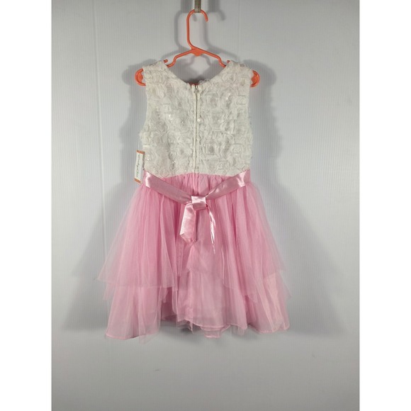 Emily Rose Girls Pink Tulle Dress Embellished Bow Sequins Sz 7 - Picture 4 of 6